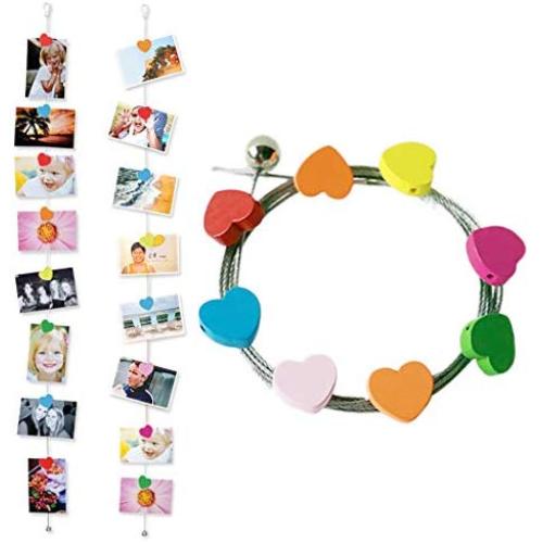 JUSTDOLIFE Hanging Photo Display Creative Magnetic Metal String Hanging Picture Display