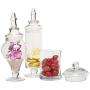 3 Piece Set Glass Apothecary Jars Weddings Food Storage Tank Buffet Candy Storage Bottles by Candora 3 Piece Set Glass Apothecary Jars Weddings Food Storage Tank Buffet Candy Storage Bottles by Candora