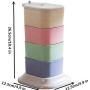 Shopps Multi-Color Vertical Seasoning jar, Rotating Seasoning Storage, Finishing Device, with 4 Spoons, Safe Material, can be Used to Hold seasonings.