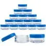 (Quantity: 25 Pieces) Beauticom 5G/5ML Round Clear Jars with BLUE Lids for Lotion, Creams, Toners, Lip Balms, Makeup Samples - BPA Free (Quantity: 25 Pieces) Beauticom 5G/5ML Round Clear Jars with BLUE Lids for Lotion, Creams, Toners, Lip Balms, Makeup Samples - BPA Free