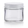 Clear Thick Glass Straight Sided Jar with Optional Multiple color Metal Airtight Lid - 2 oz / 60 ml (12 pack) + Spatulas