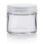 Clear Thick Glass Straight Sided Jar with multiple color optional Metal Airtight Lid - 2 oz / 60 ml (6 pack) + Spatulas