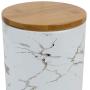 Rabinyod Bulan Marble Ceramic Kitchen Food Storage Canister with Bamboo Lid White and Large