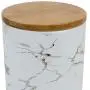 Rabinyod Bulan Marble Ceramic Kitchen Food Storage Canister with Bamboo Lid White and Large Rabinyod Bulan Marble Ceramic Kitchen Food Storage Canister with Bamboo Lid White and Large