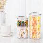 Pack of 3 Clear Plastic Food Storage Jars with Stainless Steel Lids Bottles Containers for Storing Spice, Herbs, Dry Goods, Peanut, Candy and Powders