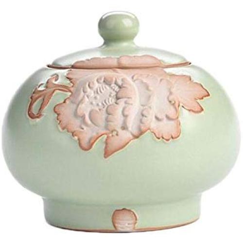 Ceramic Tea Storage Container Kitchen Storage Canister Jar for Candy Coffee - 10.5 x 10.5 cm/4.1 x 4.1 inches - 08