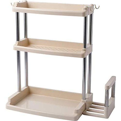Spice Rack 3-Tier Spice Rack Holder Non-Slip In Kitchen Cabinet Cupboard Condiments Spices Herbs Jar Bottle Kitchen Bathroom Standing Storage Organizer Kitchen Shelf Holder