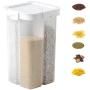 Clear Plastic Food Containers With Lids,Kitchen Food Grains Cereal Containers Multi-Open Cover,Storage Container Sealed Tank With Removable Partition,Practical,White-4grid-2300ML