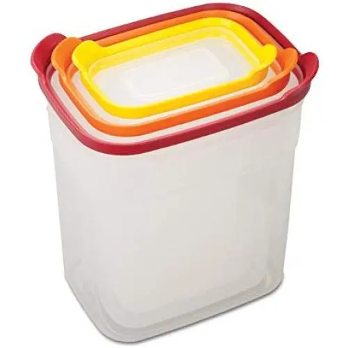 Joseph Joseph 81020 Nest Storage Tall Kunststoff Lebensmittelbehälter Set mit Deckeln, Luftdicht, Mikrowellengeeignet, 6-teilig