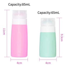 7 Pack Silicone Travel Bottle Set 85ml/3oz+65ml/2.2oz Airless Pump Leakproof Squeezable Toiletry Containers for Lotion Shampoo Conditioner