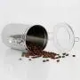 HHXQXB Coffee CanisterTravel Jar Durable Carbon Steel Whole/Ground Coffee BeanStainless Steel Spice Jar Modern Design Clear Glass Food Storage Canister for Serving Tea, Coffee, Spice and More