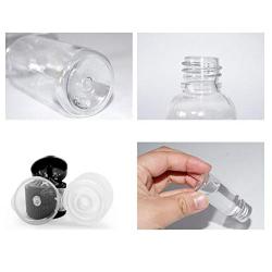 XINGZI 12PCS Travel Size 30ml 1oz BPA Free Clear Empty Plastic Flip Cap Bottle Jar Pot Vial Liquid Containers For Emulsion Liquid Makeup Lotion Emollient Water Comestic Shower Gel Sample