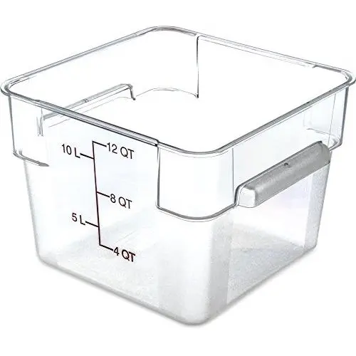 Carlisle 10724AF07 StorPlus Square Container, 11.13" Length, 11.13" Width, 8.25" Height, Polycarbonate, 12 Quart, Purple (Pack of 6) Carlisle 10724AF07 StorPlus Square Container, 11.13" Length, 11.13" Width, 8.25" Height, Polycarbonate, 12 Quart, Purple (Pack of 6)