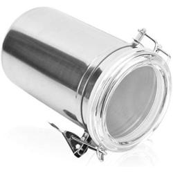 Food Storage Containers Stainless Steel Airtight Canister Jars for Kitchen with Clear Lid Locking Clamp,Pantry Organization and Storage for Tea Snacks Sugar Milk Powder 1.1L Silver