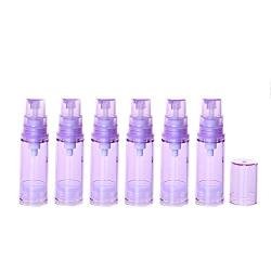 6PCS 5ml Purple Empty Portable Plastic Airless Pump Bottles Travel Lotion Pump Containers Cream Lotion Toner Cosmetic Toiletries Liquid Storage Containers Jar Pots