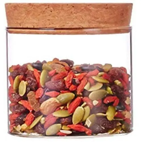 Wieloch Kunststoff Lebensmittelbehälter Lagerglasur Behälter für Müsli und Trockenprodukte mit Holzdeckel, klare Behälter.