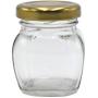 U-Pack 2oz Glass Jar With Gold Lid For Honey Jam Spice pack of 24 sets