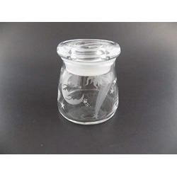 IncisoArt Hand Etched Vibe Storage Jar Sandblasted (Sand Carved) Glass Handmade USA Custom (4.5 Ounce (133ml), Sun Moon Shooting Stars Planets)