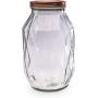 Circleware 06440 Treasure Kitchen Glass Canister with Copper Lid, Food Preserving Container for Coffee, Sugar, Cereal, 120 oz, Treasure-120oz