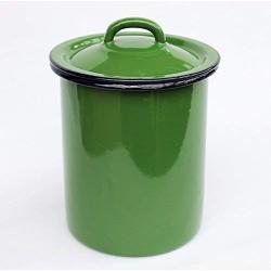 DanDiBo Storage tin 665Z Tin 19 cm enamelled 1,75 L. Bowl Cottage Style Flour tin Enamel (green)