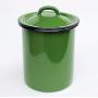 DanDiBo Storage tin 665Z Tin 19 cm enamelled 1,75 L. Bowl Cottage Style Flour tin Enamel (green)