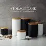 TNKML Ceramic Coffee Canister Airtight With Sealed Bamboo Lid 800Ml Kitchen Food Storage Jar Container For Tea Sugar Coffee Bean Nuts Grain 800Ml