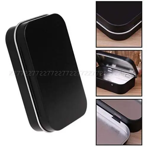Professionelle Süßigkeitenbehälter, Aufbewahrungsbox, kleine Schmuck- Süßigkeiten- Münze- Schlüssel Organizer Tin Flip Black Gifts - Kleine Organizer Box, Kleine Aufbewahrungs Organizer, Kleine Aufbewahrungs Box, Metallschatztisch