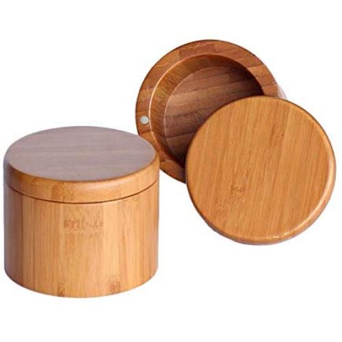 Preeyawadee Natural Bamboo Kitchen Seasoning Racks Spice Pots Salt Boxes Storage Containers Condiment Jars Set Spices Storage Case