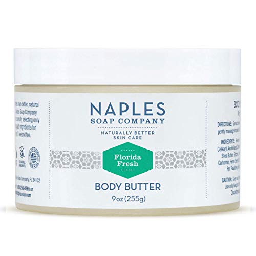 Naples Soap Natural Body Butter - Rich Cocoa Shea Body Butter Made For Women With No Harmful Ingredients - Natural Skin Care For Nourished And Moisturized Skin - 9 oz, Florida Fresh Citrus