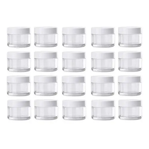 50 STÜCKE Klare Leere Kunststoff Lotion Flasche Wiederbefüllbare Behälter Lagerbehälter für Probenverpackung Dose zur Aufbewahrung von Gesichtscreme, losem Pulver, Eyeliner, Lippenbalsam, Rouge (20g/0.7oz)