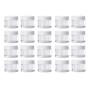 50PCS Transparent Empty Round Plastic Lotion Bottle Refillable Container Storage Tank Vial Jars Sample Packing Canister For Storing Facial Cream Loose Powder Eye Shadows Lip Balm Blush (20g/0.7oz)