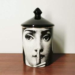 ANH19 3 Wick Candle Holder- Retro European Fornasetti Candle Holder Lina Face Scented Candles Cans Ceramic Products Storage Jar Home Desktop Decoration