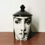 ANH19 lalhaveli Candle Holder- Retro European Fornasetti Candle Holder Lina Face Scented Candles Cans Ceramic Products Storage Jar Home Desktop Decoration