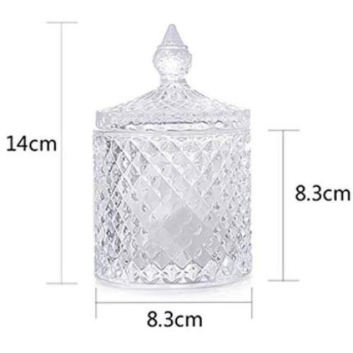 European Color Crystal Glass Storage 600ML Canned Sugar Cans Diamond Candy Box Cotton Swab Box Cotton Pad Household Storage,A