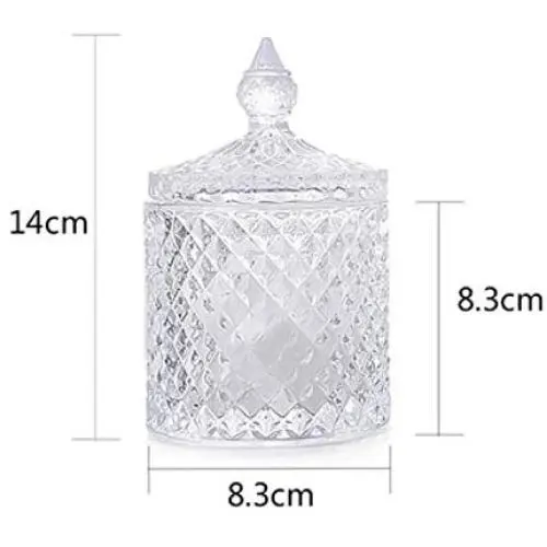 Europäische Farbwechsel Glas Aufbewahrungsbehälter 600 ml Zuckerdosen Diamant Süßstoffbehälter Wattebäusel-Box Wattepads Haushalt Aufbewahrung