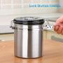 Food Storage Containers Jar 304 Stainless Steel with Lids Airtight Bpa Free Large, Cookie Jar Cereal Coffee Storage Containers Jar for Kitchen Pantry Organization Canister Candy Bulk, 1.1L/1.4L/1.8L