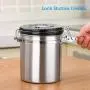 Food Storage Containers Jar 304 Stainless Steel with Lids Airtight Bpa Free Large, Cookie Jar Cereal Coffee Storage Containers Jar for Kitchen Pantry Organization Canister Candy Bulk, 1.1L/1.4L/1.8L