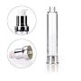 2PCS Empty Refillable Upscale Plastic Airless Vacuum Pump Press Bottle Portable Travel Packing Storage Cosmetic Containers Jar Holder Vial with Silver Cap For Cream Lotion Emulsion size 15ml/0.5oz