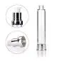 2 Stück 30ml/1oz Kunststoff Airless Pump Flasche Vakuum Reisebehälter Make-up Dosierflasche mit Silber Aluminium Verschluss und Innen Druck Stopfen für Creme Lotion Emulsion Leere Refillbare Behälter