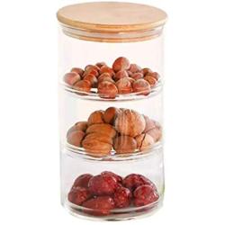 Amon Kitchen 3-Layer Glass Jar Kitchen Food Bulk Container Set for Spices Dried Fruit Storage Can Salad Food Storage Containers Storage