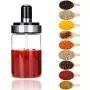 TNKML Kitchen Glass Seasoning Jar Storage Bottle With Spoon Flavor Bottle Sugar Bowl Salt Shaker Sealed Storage Box Spice Container