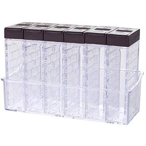 Kitchen Seasoning Bottles Jars Boxes Plastic Spice Lid Can Sugar Layers Storage Organizer Box Home Organization Accessories (Coffee)