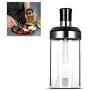 1pc Glass Spice Jars with Serving Spoon Mason Storage Canister Clear Condiment Food Bottle with Stainless Steel Screw Lid for Home and Kitchen(with Brush)