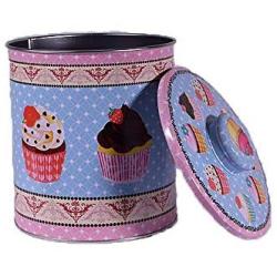 Tin Bucket Canister Metal Iron Storage Box with Lid