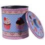 Tin Bucket Canister Metal Iron Storage Box with Lid