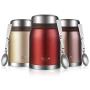 ONEISALL Stainless Steel Food Jar - 24oz Kids and Adults Lunch Thermos with Folding Spoon - Baby Food Storage Container Flask (Gold)