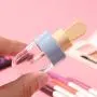 RONRONS 12 Pieces 8ML Pretty Popsicle Shaped Refillable Transparent Lip Gloss Tube Empty Lip Balm Container with Lid Rubber Inserts Samples Bottle DIY Makeup Lipgloss Holder Set, (Green, Pink, Blue)