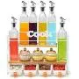 Kitchen Storage Containers Spice Jar,Glass Spice Jars with Spoon,Pepper Sugar Spice Rack Kitchen Supplies