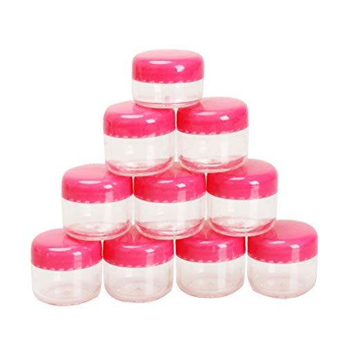 10pcs transparent small round cream bottle 5g jars pot container empty cosmetic plastic sample container for nail art storage