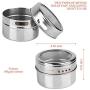 Woodys Harmony 6Pcs Magnetic Spice Tins Stainless Steel Storage Container Jars + Trestle Rack